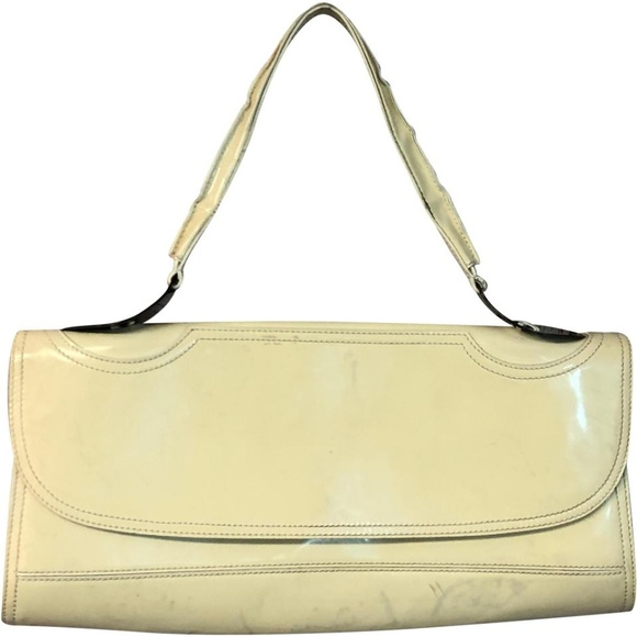 Fendi Large Creme Patent Leather Shoulder Bag - Picture 1 of 8
